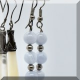 J157. Pair of white stone earrings. - $18 
